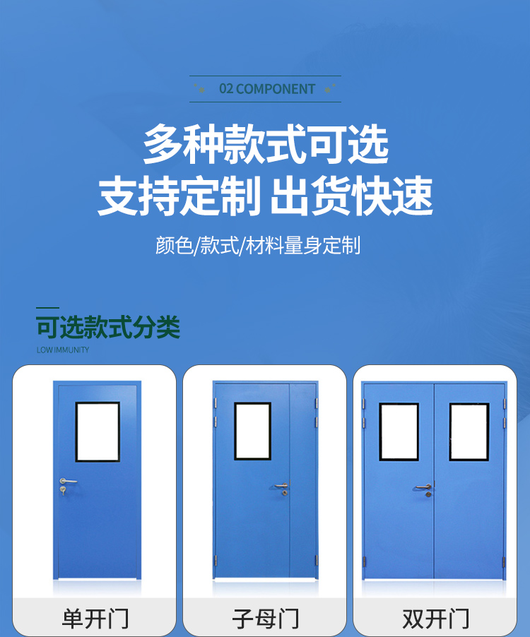 钢制净化门洁净无尘车间门医院病房门厂房通道门密闭钢质门单双开